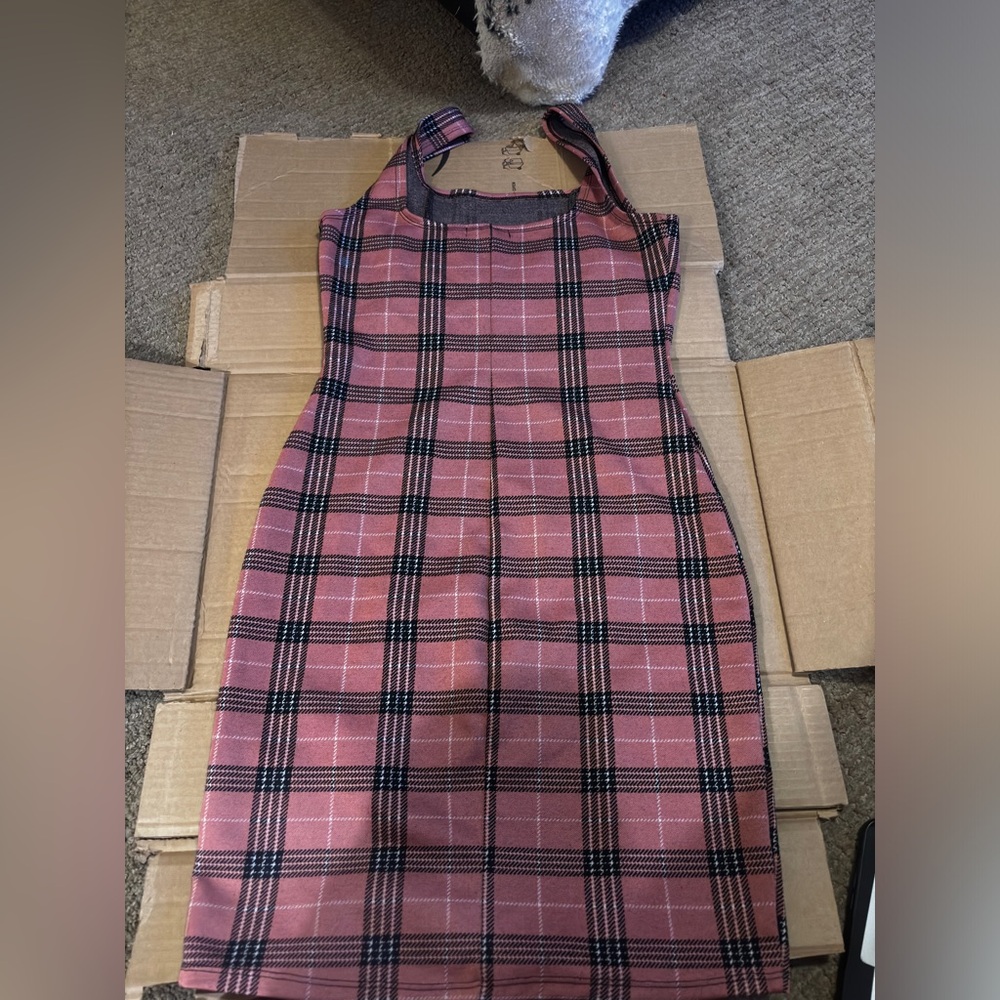 pink plaid dress